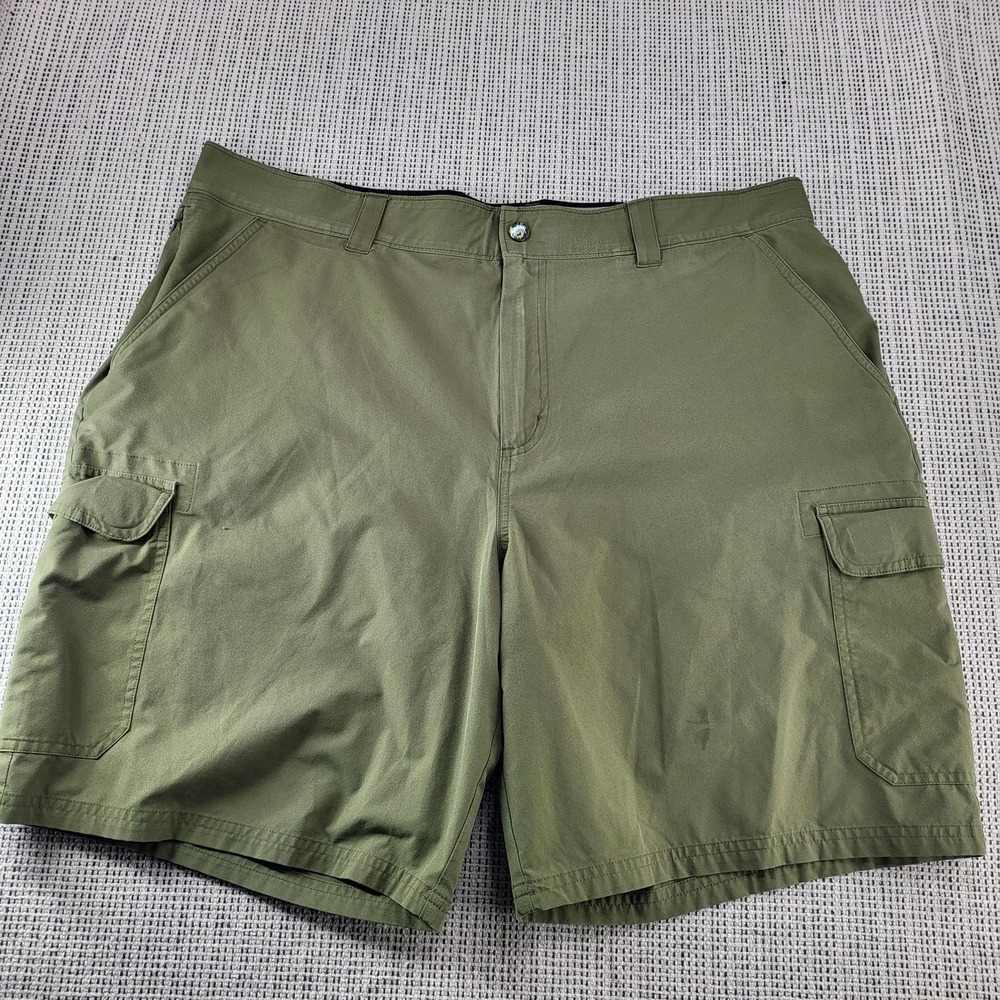 Orvis Shorts Mens 40 Green Cargo Flat Front Outdoor Hiking Pockets 10 Inseam